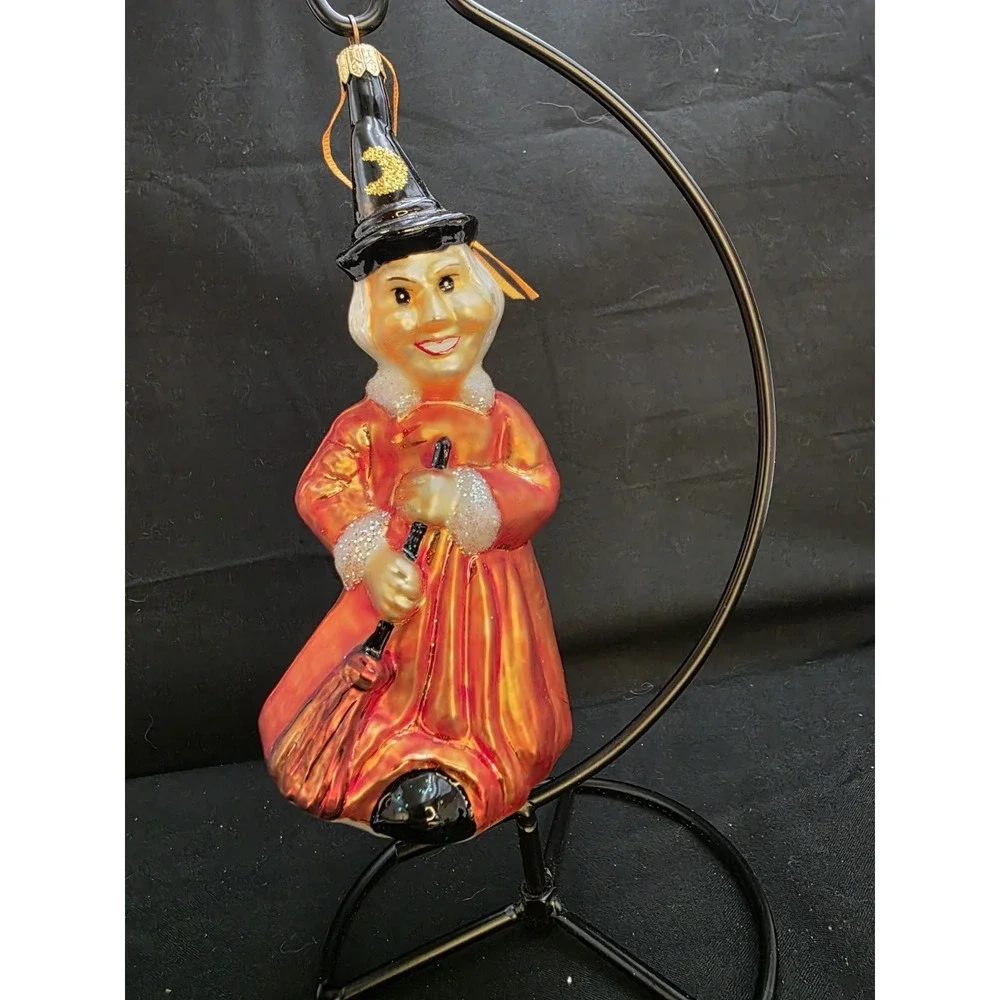VTG 1996 Christopher Radko Bea Witched 96-205 Halloween Witch Glass Ornament 7